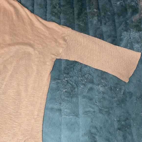 Woman Within khaki-colored open front duster, 3/4 sleeve Size 18/20 - Picture 3 of 6